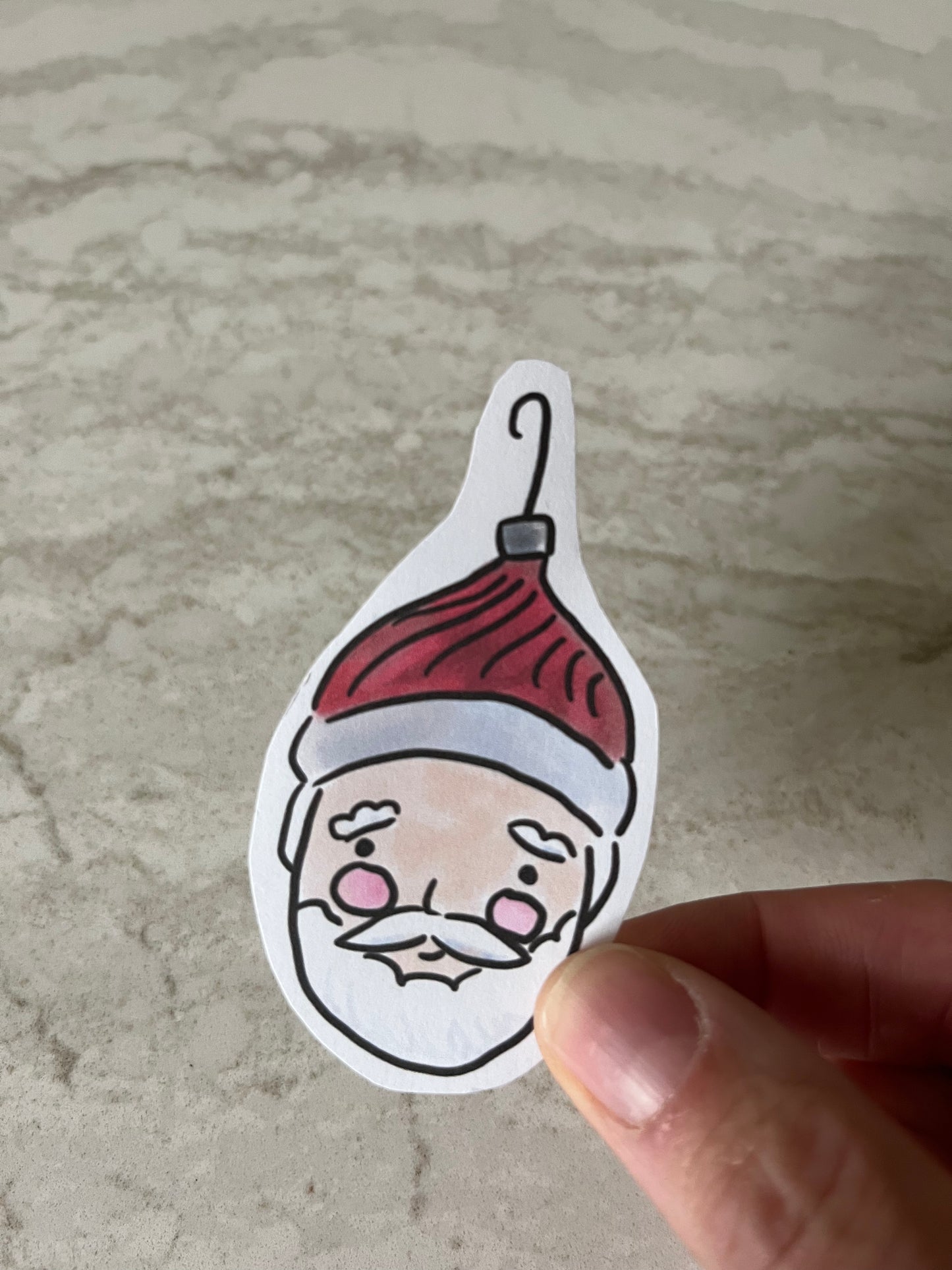 Vintage Santa Ornament Sticker